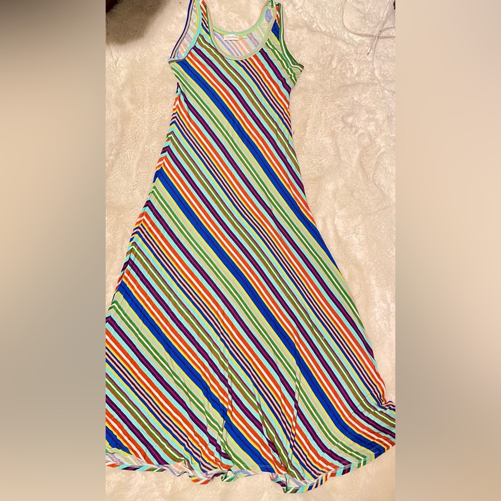 Calvin Klein Colorful Striped A-Line Skirt